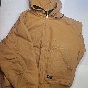 Walls Workwear Men’s Hooded Jacket Tan & Black Size 2XL Chest 50-52 Heavy Duty C
